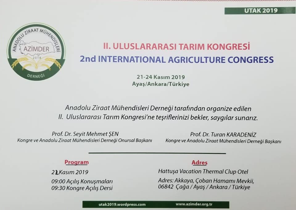 Uluslararası 2. Tarım Kongresi Ankara’da Başlıyor Uluslararası 2. Tarım Kongresi Ankara’da Başlıyor