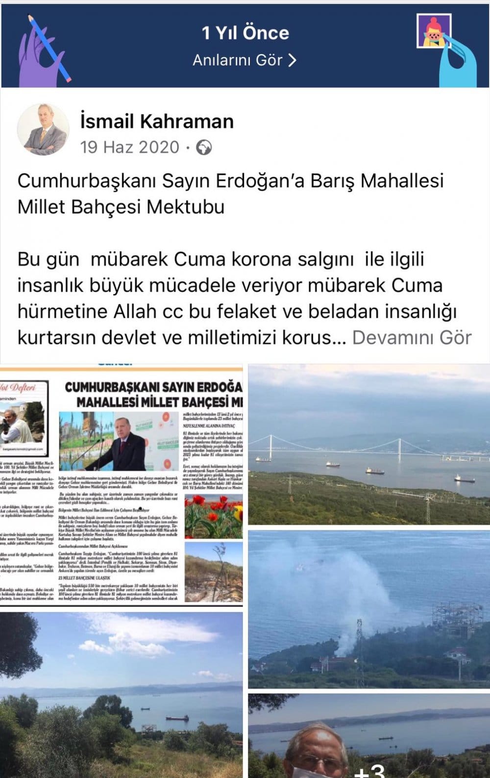 Sayın Cumhurbaşkanımıza Gebze Eskihisar Ormanları Mektubu