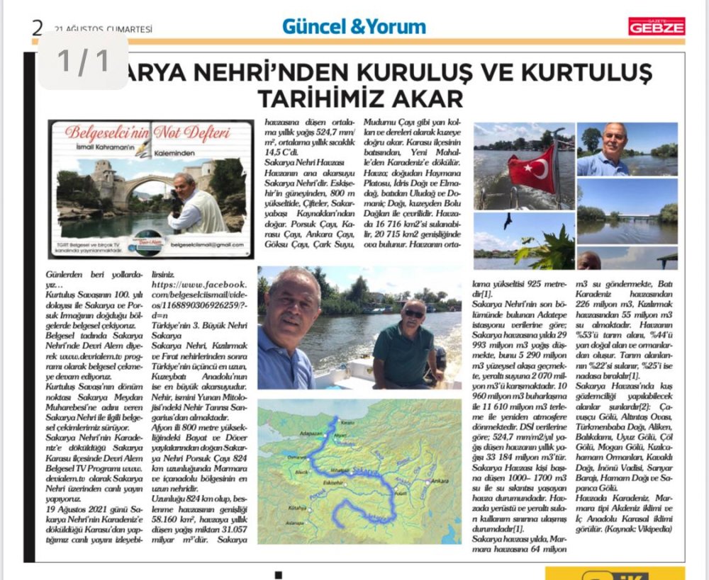 Sakarya Zaferi’nin 100. Yılı ve Sakarya Nehri’nde Çevre Katliamı