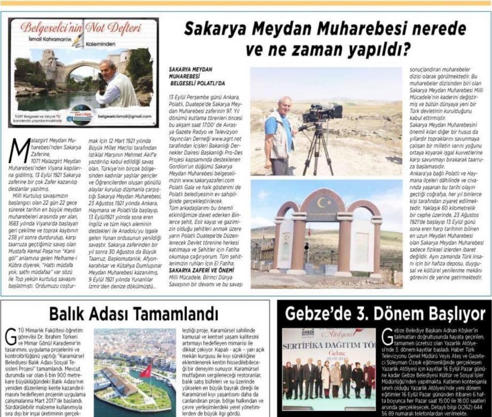 Sakarya Zaferi’nin 99. Yıl Dönümünü Polatlı’da Belgesel Çekerek Kutladık