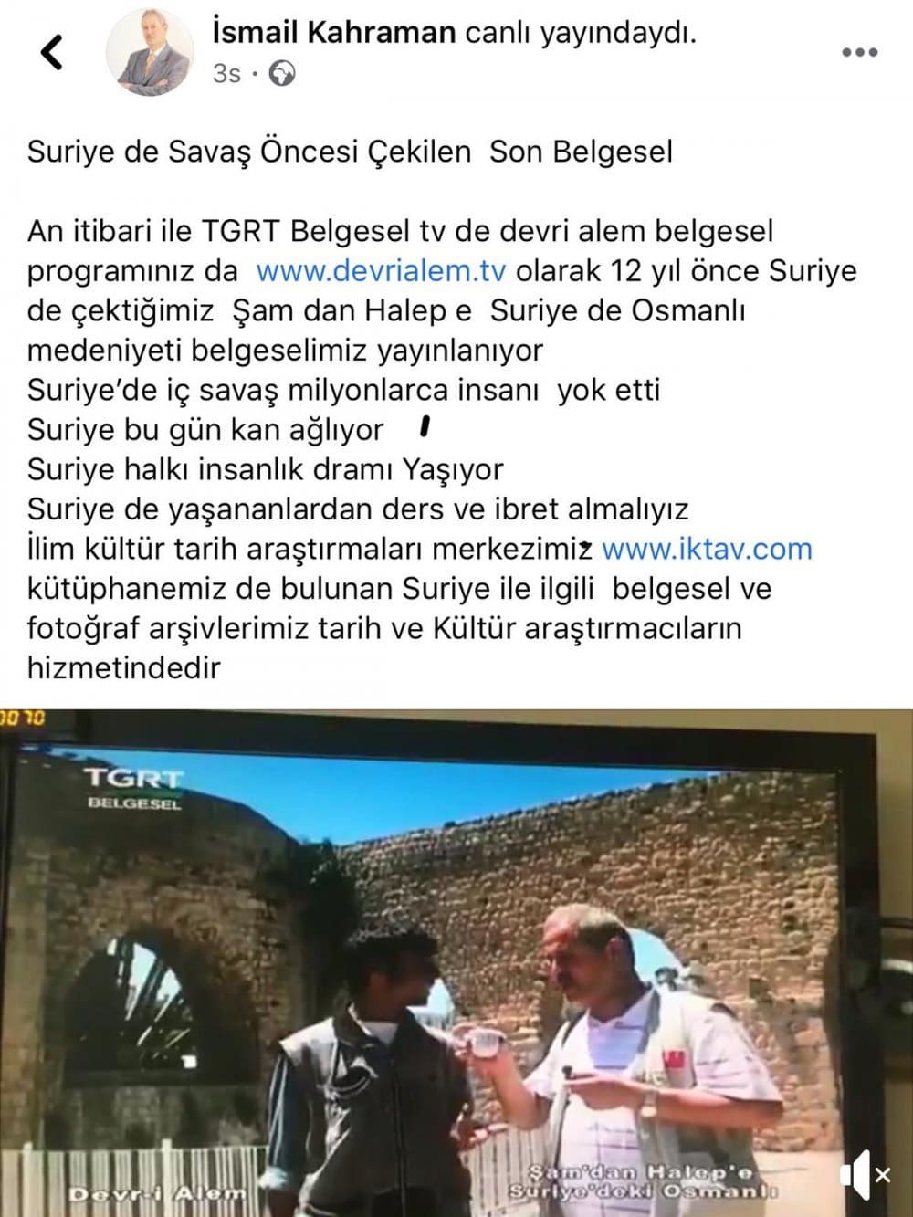 Suriye’de Savaş Öncesi Çekilen Son Belgesel