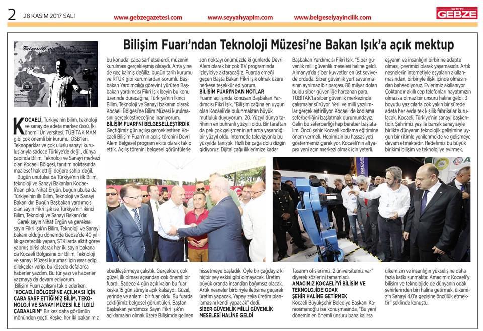 Üç Yıl Önce Başbakan Yardımcısı Fikri Işık'a Yazdığım Mektup 