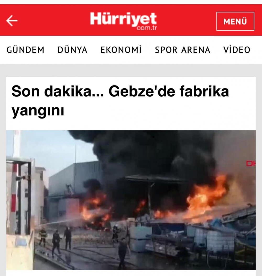 Fabrika Yangınlarına Karşı Önlem Alınmalı
