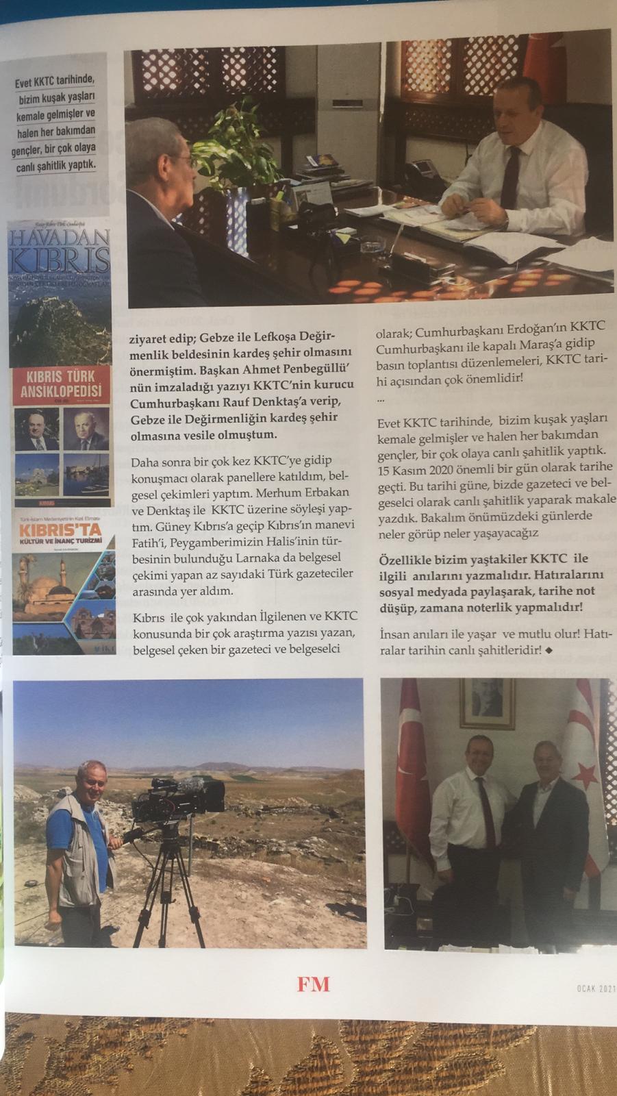 Kardeş Şehirler ve FM Dergisi'nde Yayınlanan Kıbrıs Yazım