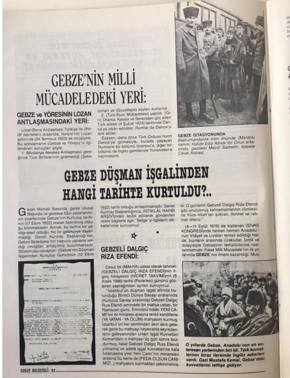 ATATÜRK’ÜN GEBZE VE HEREKE ZİYARETİ FİLMİ