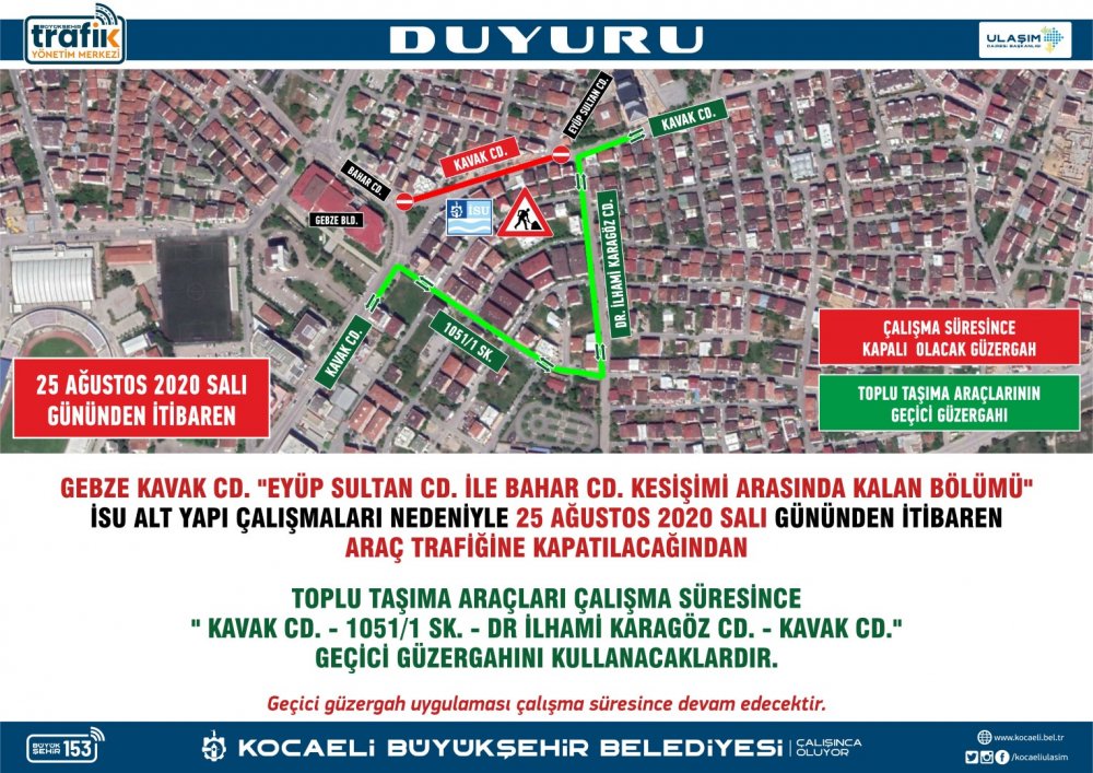 Gebze’de geçici güzergah! Gebze’de geçici güzergah!