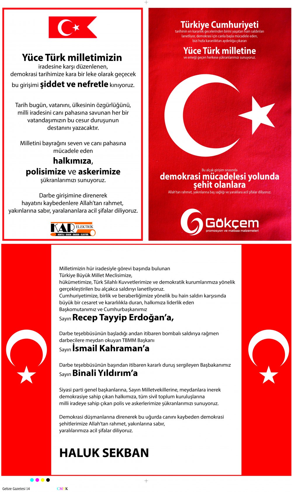 Gazetemizden demokrasi zaferi eki!