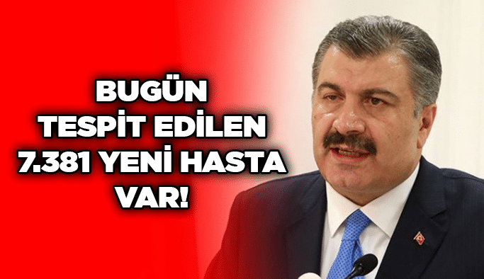 Bugün tespit edilen 7.381 yeni hasta var!