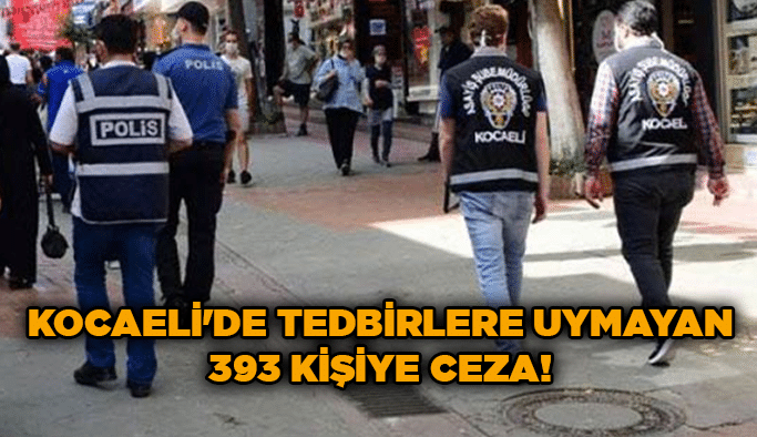 Kocaeli'de tedbirlere uymayan 393 kişiye ceza!