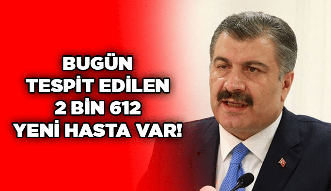 Bugün tespit edilen 2 bin 612 yeni hasta var!
