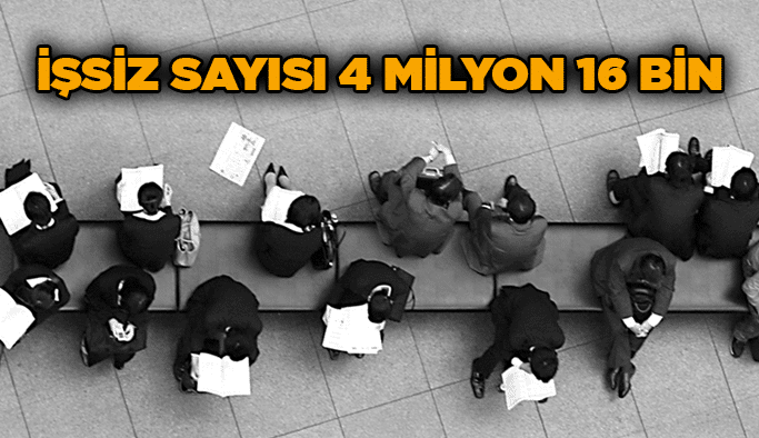 İşsiz sayısı 4 milyon 16 bin