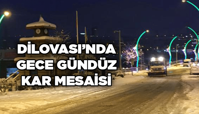 Dilovası’nda gece gündüz kar mesaisi