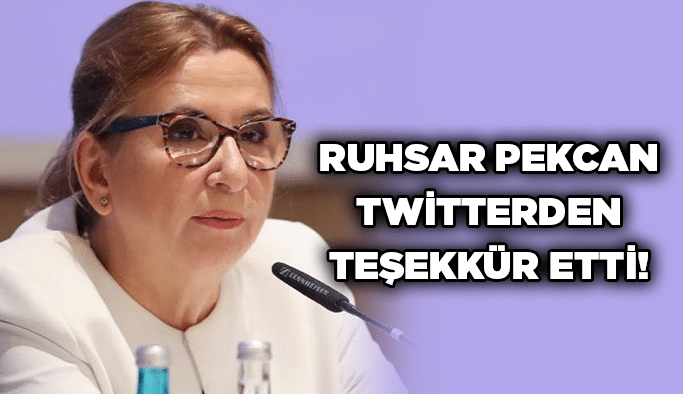 Ruhsar Pekcan  twitterden teşekkür etti!