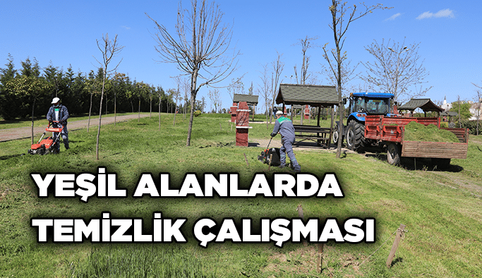 Yeşil alanlarda temizlik çalışması
