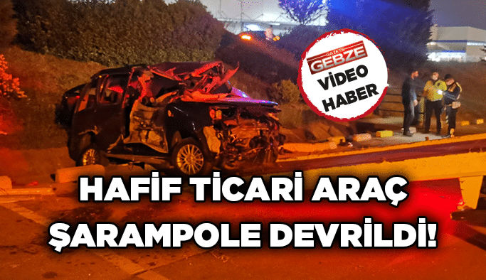 Hafif ticari araç şarampole devrildi!