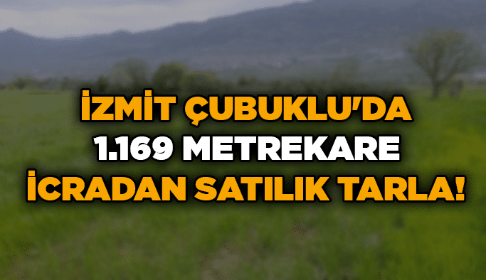 İzmit Çubuklu'da 1.169 metrekare icradan satılık tarla!