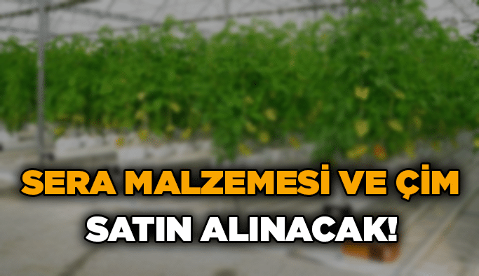 Sera malzemesi ve çim satın alınacak!