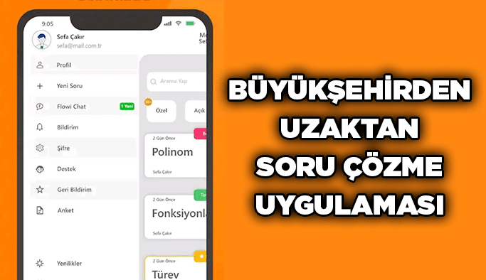 Büyükşehirden uzaktan soru çözme uygulaması