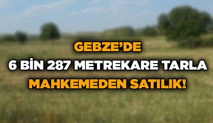 Gebze’de 6 bin 287 metrekare tarla mahkemeden satılık!