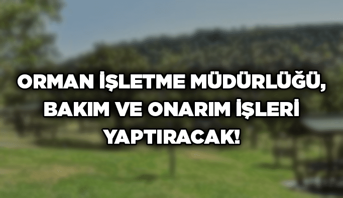Orman İşletme Müdürlüğü, bakım ve onarım işleri yaptıracak!