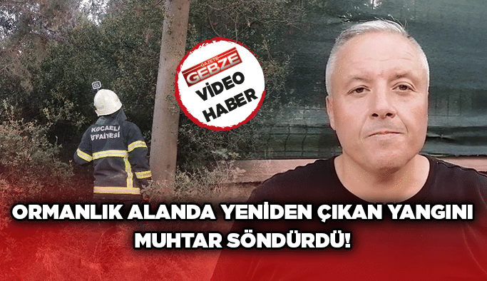 Ormanlık alanda yeniden çıkan yangını muhtar söndürdü!