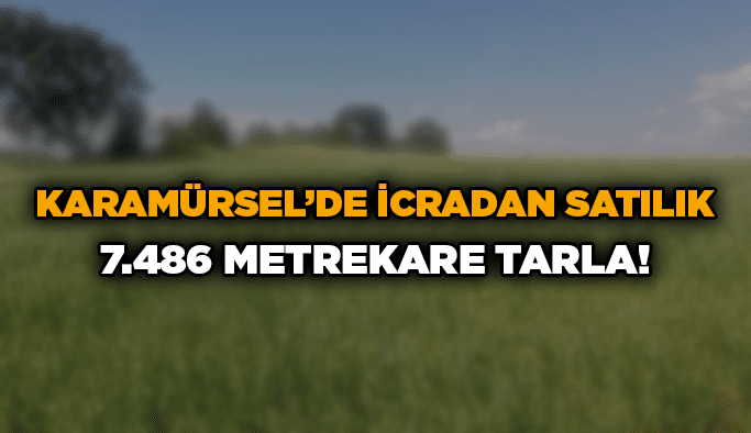 Karamürsel’de icradan satılık 7.486 metrekare tarla!