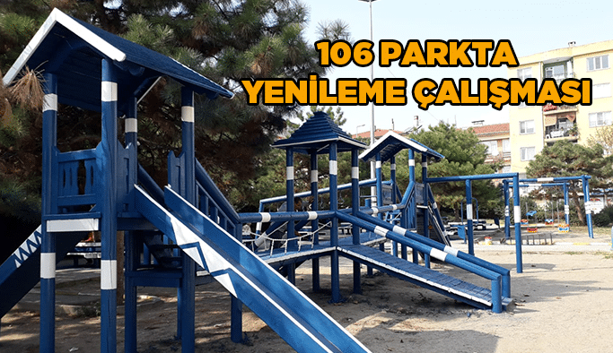 106 parkta yenileme çalışması