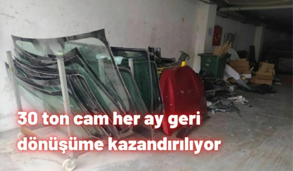 30 ton cam her ay geri dönüşüme kazandırılıyor