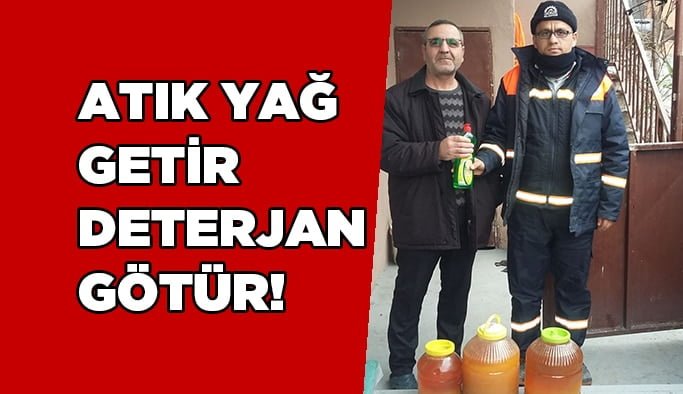 Gebze’de atık yağlar   evlerden toplanıyor