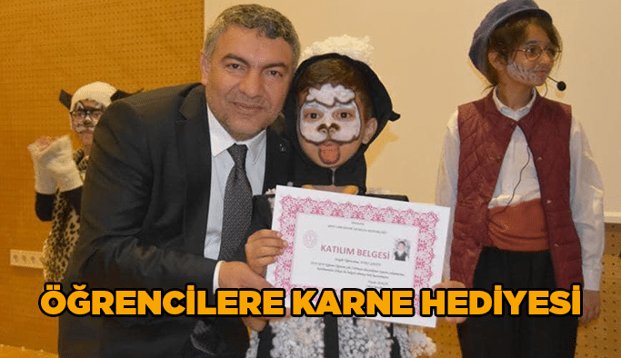 Öğrencilere karne hediyesi