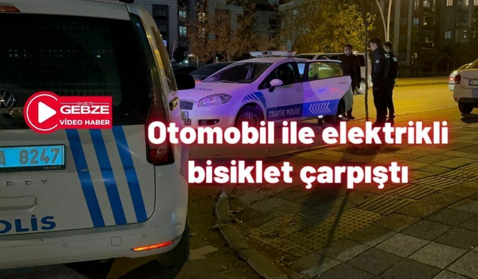 Otomobil ile elektrikli bisiklet çarpıştı