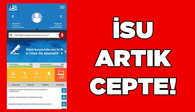 İSU artık cepte