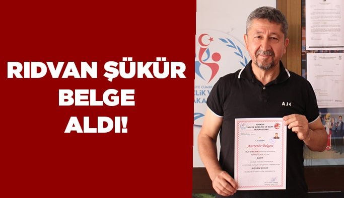 Rıdvan Şükür, belge aldı