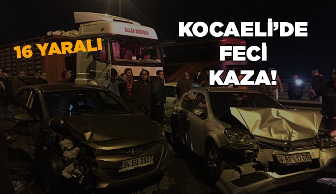 Kocaeli'de feci kaza; 16 yaralı