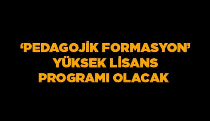 "Pedagojik formasyon" yüksek lisans programı olacak
