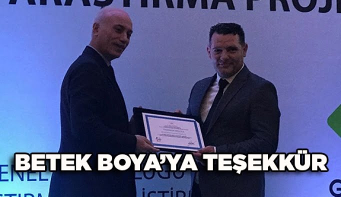 Betek Boya’ya Teşekkür