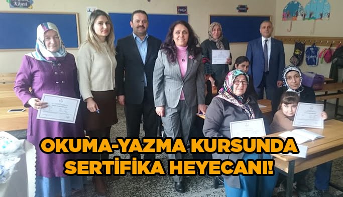 Okuma-Yazma kursunda sertifika heyecanı!