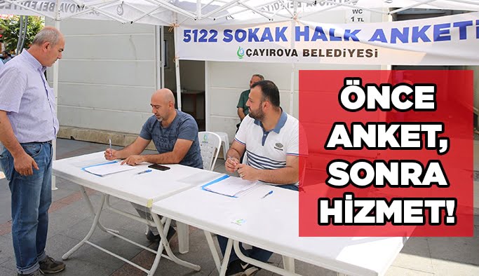   Önce anket, sonra hizmet!