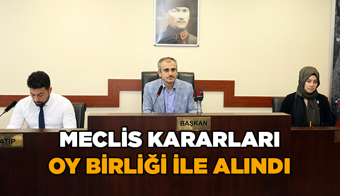 Meclis kararları oy birliği ile alındı