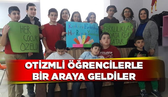 Otizmli öğrencilerle bir araya geldiler