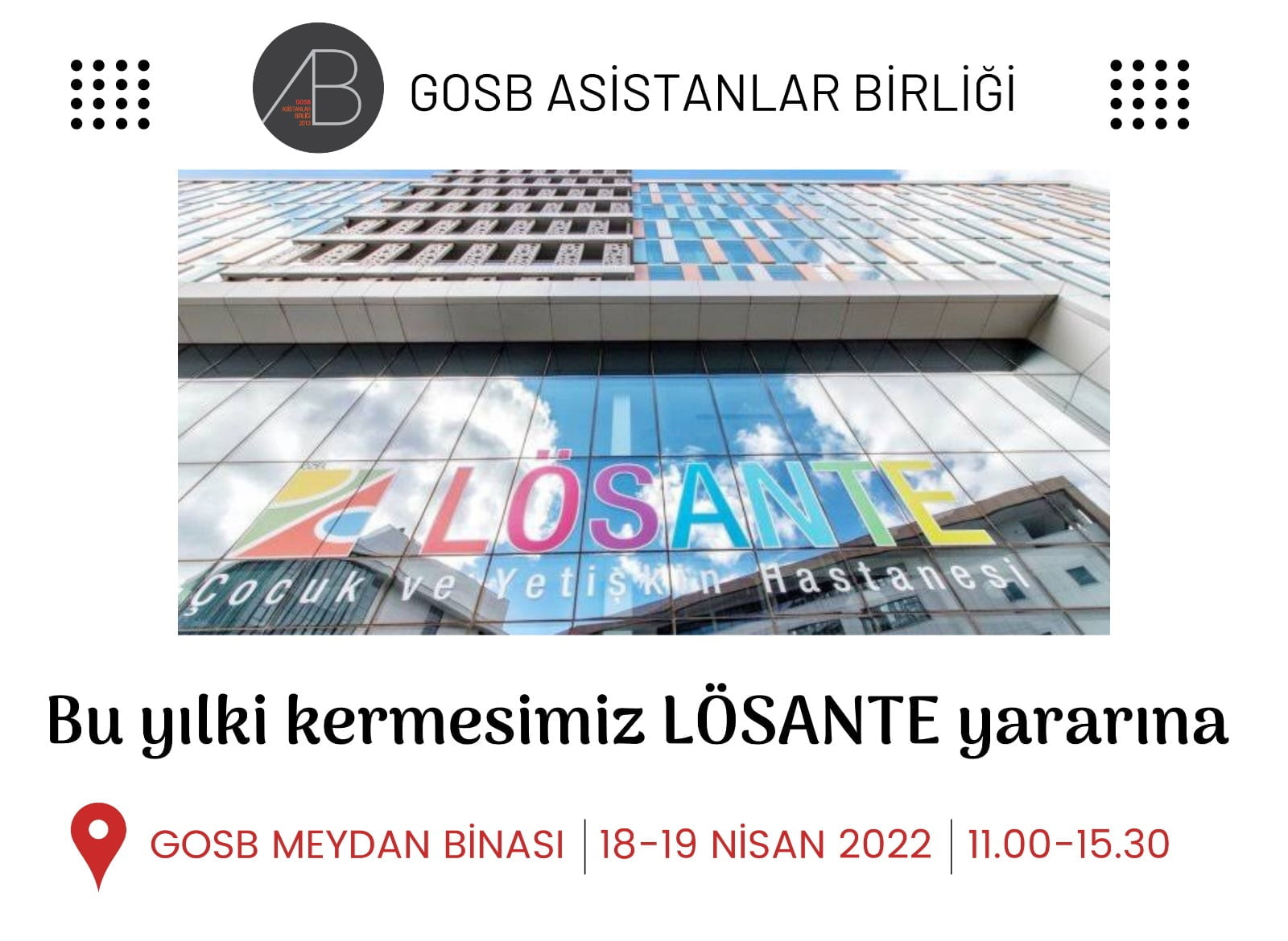 GOSBAB Kermesi LÖSANTE Yararına Olacak