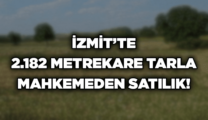 İzmit’te 2.182 metrekare tarla mahkemeden satılık!