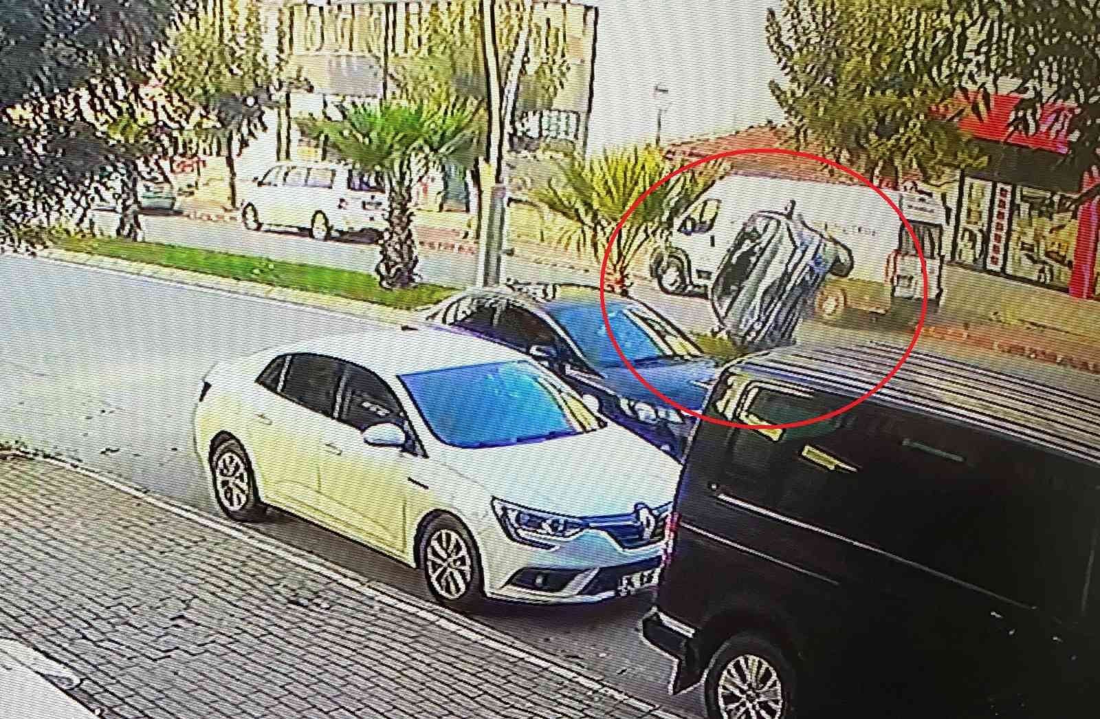 Alkollü sürücünün kullandığı otomobil böyle takla attı