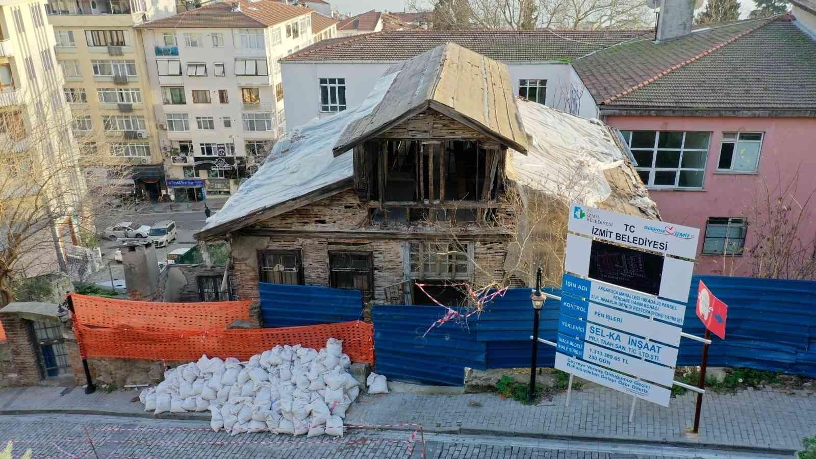 Ferdane Hanım Konağı’nda restorasyon çalışmaları sürüyor