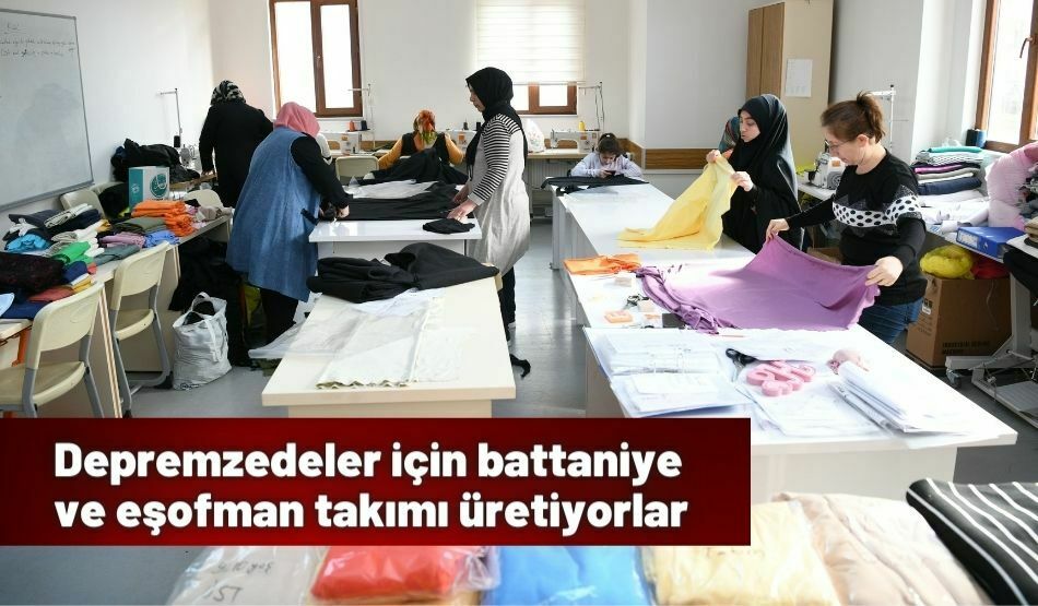 Depremzedeler için battaniye ve eşofman takımı üretiyorlar