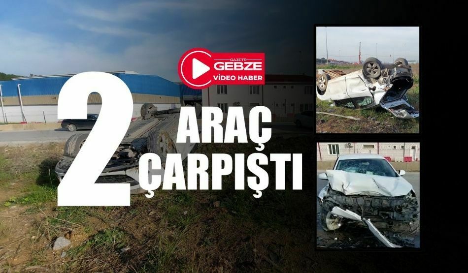 Karşı Yönden Gelen Araca Çarpan Otomobil Takla Attı