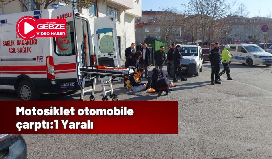 Motosiklet otomobile çarptı : 1 Yaralı