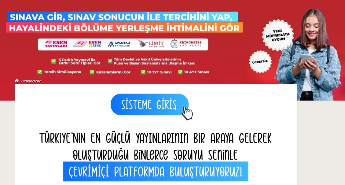 Türkiye’nin her yerinden online üniversite sınav simülasyonu imkânı