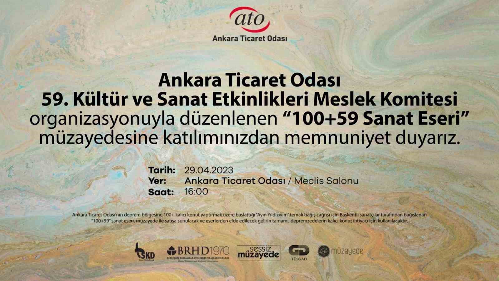 ATO’nun “kalıcı konut bağış çağrısına” müzayedeli destek