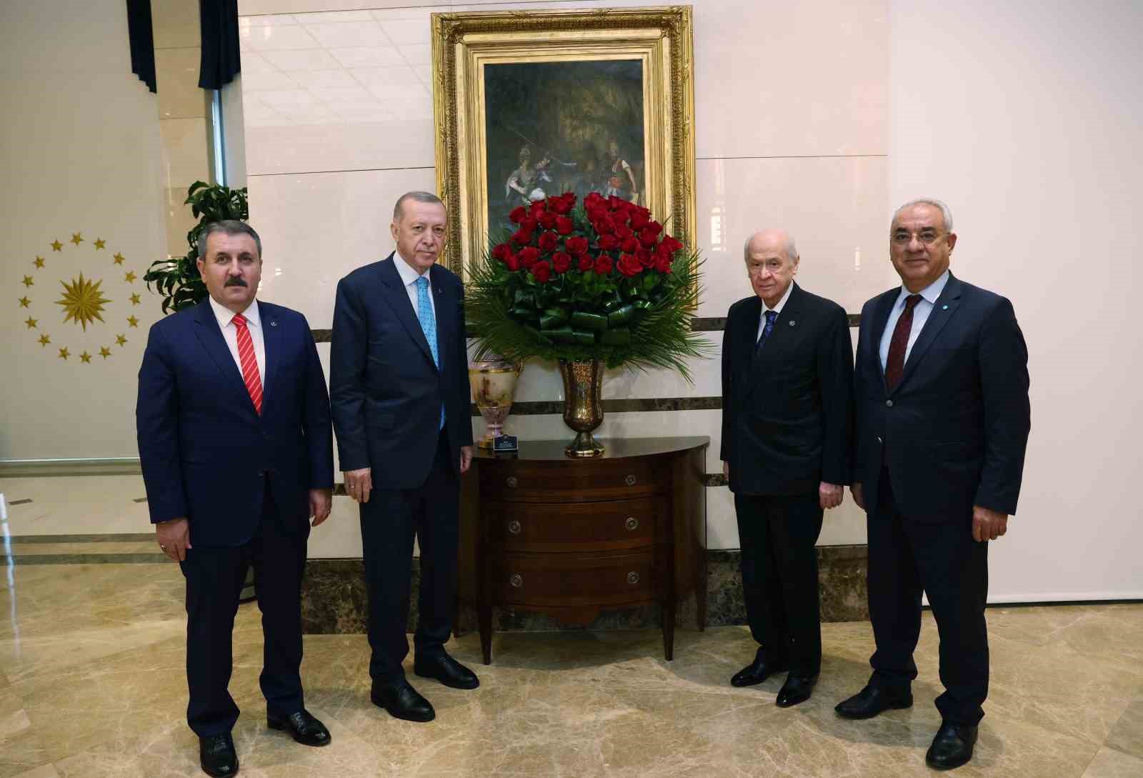 Cumhurbaşkanı Erdoğan, Bahçeli, Destici ve Aksakal’ı kabul etti